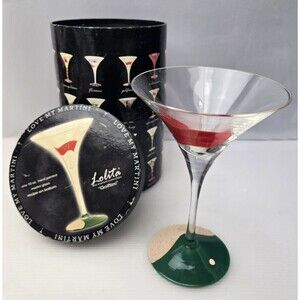 Lolita Golftini Martini Glass Golf 19th Hole Hand Painted NEW in Box